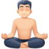 🧘🏻‍♂️ man in lotus position: light skin tone display on Facebook